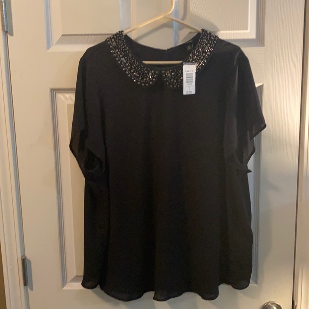 Torrid Peter Pan rhinestone collar blouse NWT